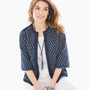 Chico's PERFORATED DENIM JACKET